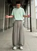 Pantalones Anchos Rectos con Pliegues Texturizados Estilo Minimalista Japonés para Hombre, Nuevos Pantalones Largos Casuales Holgados para Mujer, Adecuados para Todas las Estaciones