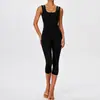 Nuevo conjunto de yoga estilo europeo y americano para mujer, ropa de fitness reductora de cintura, conjunto de dos piezas de alta elasticidad y ajuste ceñido para correr al aire libre y deportes