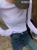 Camiseta fina de verano y otoño para mujer, algodón, manga larga, corte ajustado, adelgazante, camiseta interior, top, moderno, nuevo