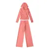 2026 Nuevo Estilo Ropa Casual para Exteriores Chaqueta Protectora Solar para Viajes Traje Deportivo de Yoga Pantalones Rectos Conjunto de Dos Piezas para Mujer