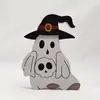 Venda Mais Cruzada na Amazon Decoração de Casa Personalizada de Halloween Enfeites para Vasos de Flores Artesanato em Madeira Criativo Branco Fantasma Fofo