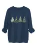 Amazon eBay sitio independiente moda divertida felpa gruesa para mujer cuatro dientes árbol de Navidad sudadera de otoño e invierno