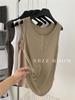 Chaleco sin mangas de botones retro japonés para mujer, camiseta interior base, holgado, deportivo, casual, sin mangas