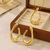 Colar com Pingente Geométrico de Aço Inoxidável Conjunto Venda Quente Cruzada Toque de Luxo Leve Nicho High-End Brincos de Aço Titânio Não Desbotam