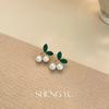 Pendientes de perla de cereza fresca de estilo francés, diseño pequeño, personalidad que combina con todo, pendientes elegantes Mori para mujer.