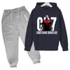 Piel de Camarón Transfronteriza Ropa de Niños Europea y Americana Conjunto de Dos Piezas con Forro Polar para Primavera y Otoño para Niños y Niñas Ropa Infantil Estampado Fijo Logo