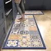 Tapete para Piso de Tierra de Diatomeas Estilo Americano con Azulejo Floral, Tapete para Pies de Cocina Absorbente de Agua y Aceite, Resistente a la Suciedad para el Hogar, Fácil de Cuidar, Tapete Antideslizante al por Mayor