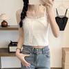Camisola de renda estilo novo verão, feminina, doce, sexy, design francês, senso de nicho, uso externo, top fino