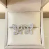 Nuevo Collar Lily Recortado de Harry, Diseño Versátil de Diamante Completo Marquise de Alta Gama, Cadena para Clavícula de Nicho Pendientes de Mariposa