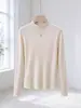 Suéter de Tricô Gola Meia-Alta Estilo Coreano para Mulheres 2026 Nova Chegada de Outono Slim Fit Camada Interna Roupa Feminina Camada Base Top