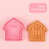 Molde de Biscoito Série Animais de Fazenda Animal Desenho Animado 3D Molde de Biscoito DIY Biscoitos Impressos com Animação Artificial