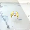 Pendientes de Aleación de Titanio F136 Corazón de Ángel Ala de Zirconia G23 Titanio Rosca Interna Joyería para Piercing de Labio Cabeza
