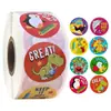 Rollo Autoadhesivo Transfronterizo de 500 Hojas de Lindas Pegatinas de Animales de Dibujos Animados 2.5cm Pegatinas Pequeñas de Tigre y Panda para Estudiantes