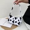 Nova Bolsa Feminina de Cor Contrastante 2025 Estilo K Bolsa Fofa Estampa Estampada Axila Ombro Único Bolsa de Axila