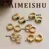 Qingdao DAMEISHU Moda Exquisito Versátil Colorido Circonita Aretes Pendientes Lujo Ligero Sensación de Alta Gama Joyería para Orejas En Stock Al Por Mayor
