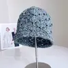 Gorro Tejido Retro Tie-Dye Hueco Estilo Coreano para Mujer Otoño Versátil Casual Gorro de Punto Cubre Cabeza Elegante Gorro para el Frío Moderno