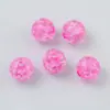 Cuentas de acrílico con grietas tipo explosión color transparente redondas con agujero recto material para abalorios DIY hecho a mano accesorios para joyería