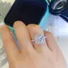 Anel de moissanita quadrado de 3 quilates, cor D, corte quadrado diferente e robusto, feminino, anel de diamante europeu e americano, anel Moisan, preço de atacado