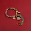 Pulsera Tanka de Tíbet, Pulsera de los Ocho Santos Patronos del Zodiaco, Pulsera Amuleto de Buda Trenzada con Cuerda de Colores al por Mayor