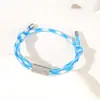 Pulseira de Corda Trançada Ajustável Europeia e Americana Transfronteiriça Tubo de Macaron com Cordão Duplo Pulseira de Aço Inoxidável Colorido com Impressão e Gravação