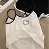 Pijama Femenino HelloKitty con Sujetador Incorporado Pure Desire Sexy Camisola sin Mangas Shorts Ropa para el Hogar Estilo Hombros Descubiertos Se Puede Usar al Aire Libre