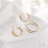 Pendientes Semicirculares Color Oro Real 14K Recubiertos de Cobre que Conservan el Color Pendientes en Forma de C Pendientes Hechos a Mano DIY Accesorios para Pendientes Materiales