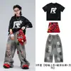 Conjunto de Street Dance Infantil Hip Hop Largo Hiphop Estilo de Rua para Meninos Roupas da Moda Verão para Crianças Meninas Fantasias Legais Bonitas para Performance