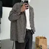 Camisa de Cuadros Delgada para Primavera y Otoño para Niños y Niñas Casual Holgada Solapa Cuadros Manga Larga Estilo Coreano Chaqueta de Moda