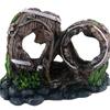 Casa escondite para peces acuario agujero escondite para peces casa escondite de resina para peces decoración de paisaje para acuario adornos de rocalla