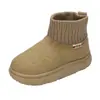 Botas de Neve Femininas de Lã com Emenda na Boca 2025 Inverno Nova Moda Botas Curtas de Veludo Masculinas Sapatos de Algodão Grandes para Meninas