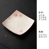 Esmalte de rocha mineral rosa degradê, design de gato pintado à mão, conjunto de chá de cerâmica sob esmalte, incluindo uma tigela com tampa, bule, xícara do mestre, xícara de degustação e xícara de água