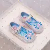 Zapatos de Cristal de Princesa Elsa para Niñas 2026 Primavera y Otoño Lazos Zapatos de Baile para Niñas Suela Suave Versátiles Zapatos de Cuero para Niños