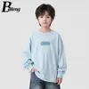 Ropa interior para niños Beiteng Otoño Algodón Puro Ropa para niños Estilo Coreano para Niños Camiseta Versátil con Estampado de Manga Larga Top Holgado para Bebé