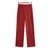 Ropa de Mujer al por Mayor Transfronteriza Estilo Europeo y Americano Otoño 2025 Pantalones Casuales de Pierna Recta Ajustados de Cintura Alta con Drapeado