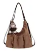 Bolsa de mano informal de gran capacidad, bolso de hombro de color liso, bolso de hombro informal estilo coreano para mujer, bolso plisado simple, bolso para ir al trabajo para mujer