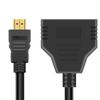 Atacado de fábrica 0,3 m hdmi1 pontos 2 HD linha de conversão macho para fêmea HDMI um em dois divisor HD
