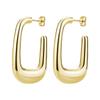 Amazon más vendido pendientes huecos proceso de galvanoplastia de acero de titanio pendientes de anillo de oro de 18 quilates simples fabricantes en stock venta al por mayor