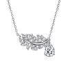 Comercio exterior nuevo collar de plata de ley S925 forma de gota de agua hoja de circonita collar Xiangjia estilo europeo y americano misma marca gran marca colgante