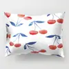 Funda de almohada con estampado de cerezas de fruta ins funda de almohada de poliéster de un solo lado simple linda funda de cojín para coche