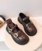 Sapatos de Couro Pequenos Macios Estilo Britânico para Meninas 2026 Primavera/Outono Novos Sapatos Elegantes da Moda para Crianças Mary Janes Vazados