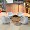 Nuevo Estufa de Barbacoa de Carbón Juego de Té Mesa Integrada Rural Calefacción Exterior de Patio Mesa de Café para el Hogar
