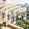 Ingenioso tendedero de acero inoxidable para calcetines de balcón y calcetines de bebé, perchero doméstico a prueba de viento para ropa interior y múltiples prendas