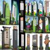 Señalización Exterior para Revitalización Rural, Señales de Pueblo, Señales de Pueblo Grandes de Acero Inoxidable, Esculturas de Fortaleza Espiritual, Monumentos Personalizados para Áreas Escénicas