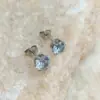 Comercio Exterior al por Mayor Venta Caliente Corona Acero Inoxidable Circonita Pendientes de Seis Garras Pequeños Pendientes Hueso del Oído de Acero de Titanio Uñas para el Oído Joyería Popular para Mujer