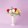 Taça de Vinho Acabada Cruzada Flor Rosa Buquê Artificial Flor Falsa Presente de Dia dos Namorados Decoração de Mesa de Centro para Sala de Estar Ornamento