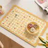 Mantel individual estilo crema, impermeable, absorbente de agua, mantel sin lavado, tapete de mesa con forma de frijol, tapete de mesa para cafetera, mantel de mesa anti-quemaduras, aislamiento térmico