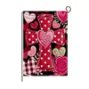 Bandera de Jardín para el Día de San Valentín Personalizada al por Mayor Decorativa para Exteriores y Patios Bandera Impresa con Patrón de Corazón Bandera de Jardín