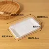 Caixa Retangular com Blister para Embalagem de Bolo Pêssego, Bolo Feijão Mungo, Bolo Esposa, Confeitaria, Pastelaria, Assados, Fundo Branco, Tampa Anti-Embaçante Espessa