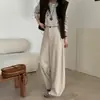 Pantalones anchos retro estilo coreano nuevos de invierno 2026 para mujer, de cintura alta, adelgazantes, de pierna recta, mezcla de lana, pierna ancha, pantalones largos