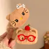 Lindo Pasador de Pelo de Conejo de Peluche Clip Lateral de Corazón de Niña Dulce Pasador de Muñeca Accesorio para el Cabello